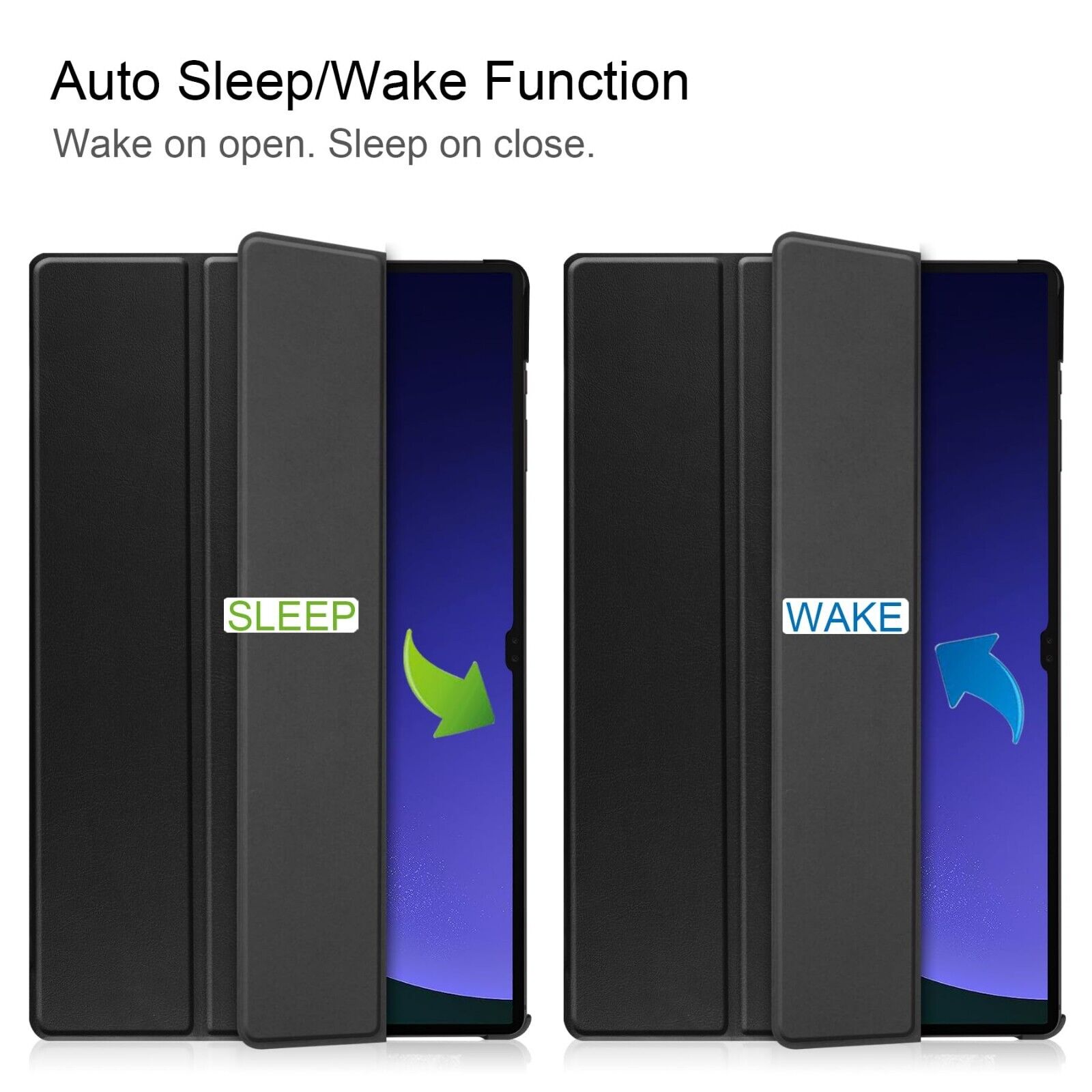 Tri-Fold Smart Magnetic Flip Tablet Leather Case, Shockproof Hard Shell Stand Case Cover with Auto Wake/Sleep for Samsung Galaxy Tab S6 (T860/T865)