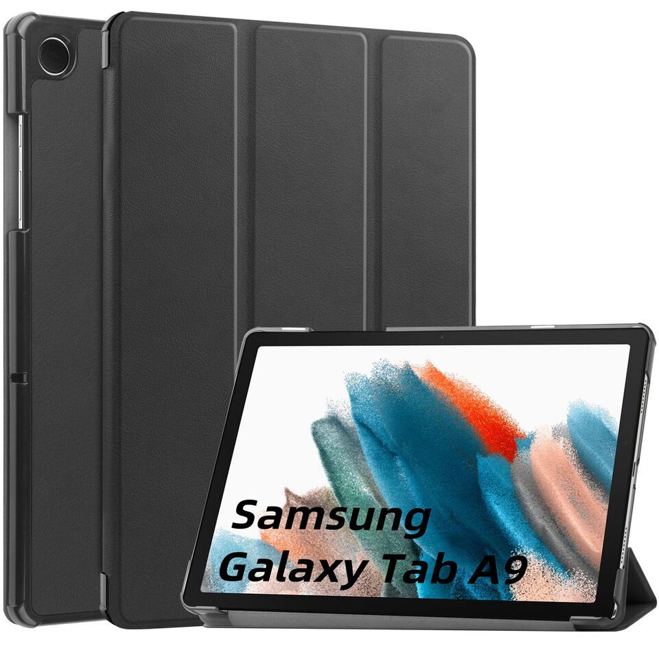 Slim Folio Smart Keyboard Case Cover with Detachable Wireless Bluetooth Keyboard for Samsung Galaxy Tab A9– Black