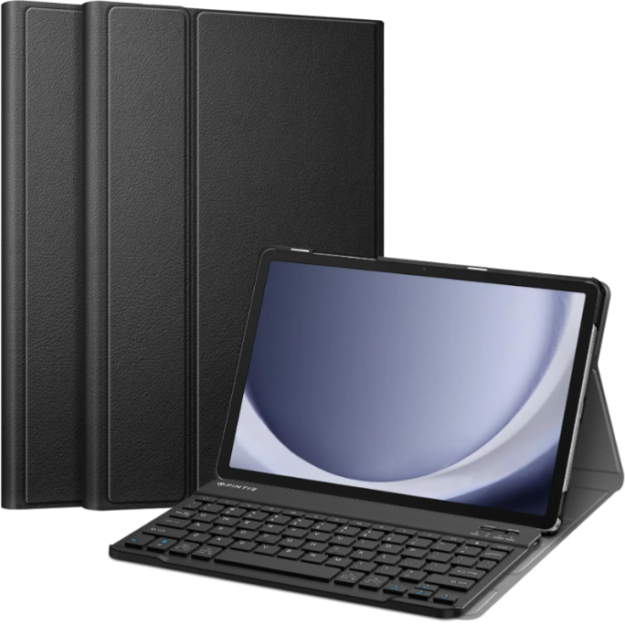 Slim Folio Smart Keyboard Case Cover with Detachable Wireless Bluetooth Keyboard for Samsung Galaxy Tab A9– Black
