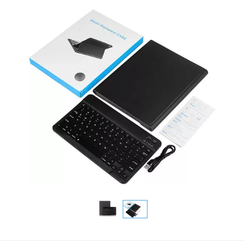 Slim Folio Smart Keyboard Case Cover with Detachable Wireless Bluetooth Keyboard for Samsung Galaxy Tab A9– Black