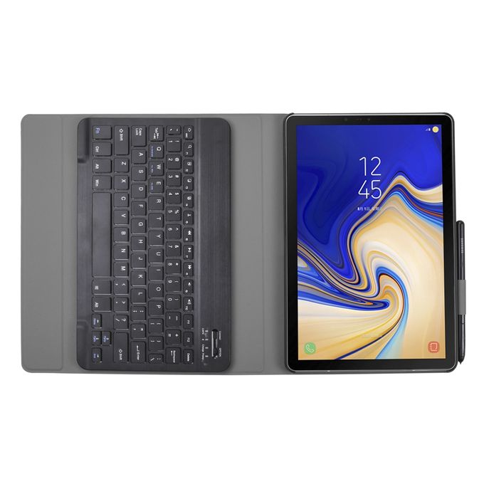 Slim Folio Smart Keyboard Case Cover with Detachable Wireless Bluetooth Keyboard for Samsung Galaxy Tab S7– Black