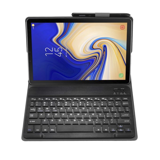 Slim Folio Smart Keyboard Case Cover with Detachable Wireless Bluetooth Keyboard for Samsung Galaxy Tab S7– Black