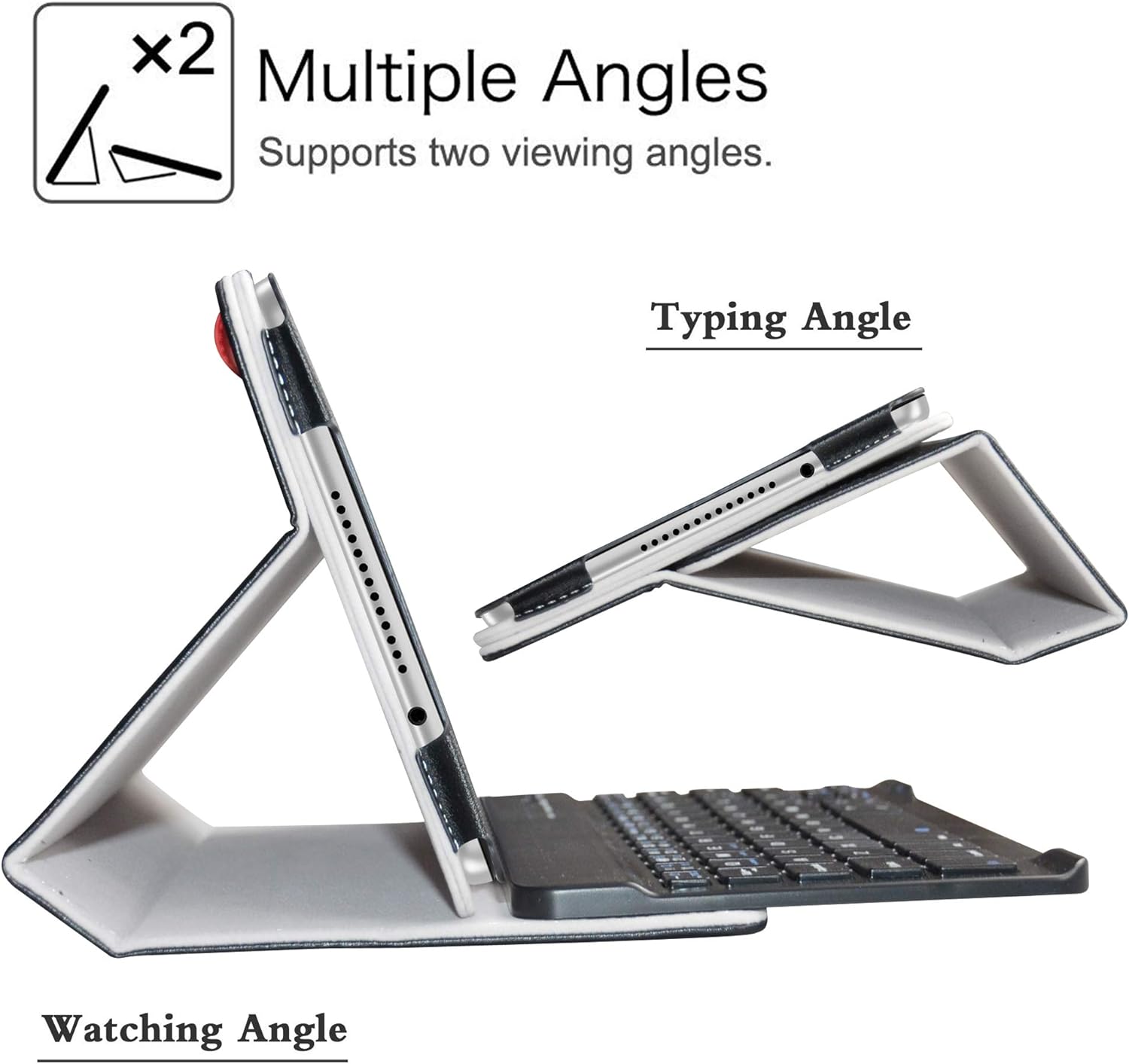 Slim Folio Smart Keyboard Case Cover with Detachable Wireless Bluetooth Keyboard for Lenovo Tab M8 – Black