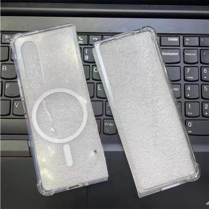 Clear Magnetic with Built-in-magnets Shockproof Protective Slim Soft TPU MagSafe Compatible Transparent Case Cover for Samsung Galaxy Z Fold4