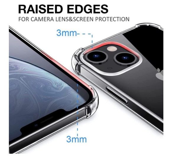 Clear Transparent Anti-yellowing TPU Shock absorbing/Drop Protection with Microdot Technology Cover Case for Apple iPhone 14 Plus