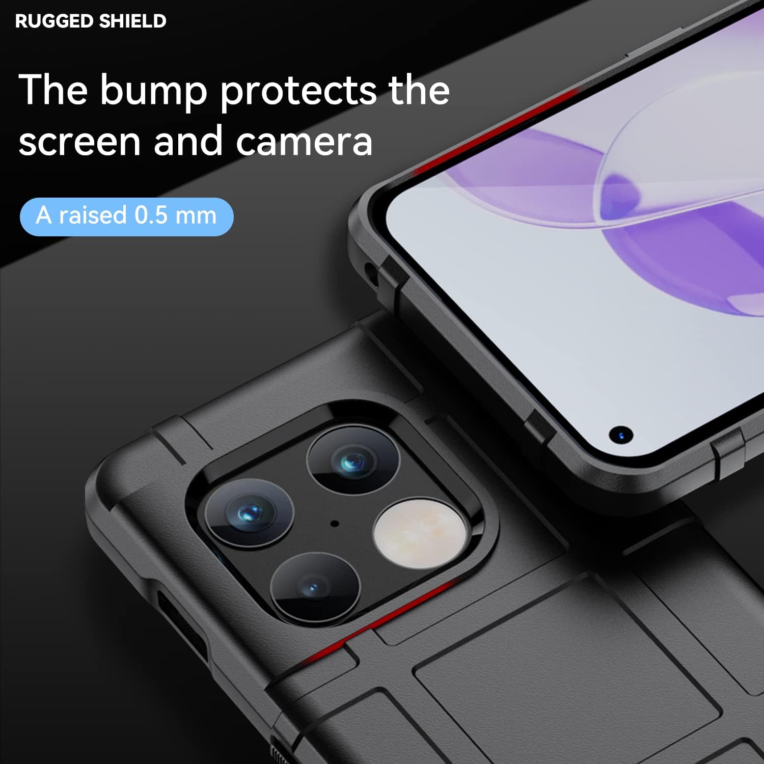 Rugged Shield Full Cover Drop-Tested Shockproof Slim Case with Military Grade Tactical Armor TPU Soft Case for OnePlus 10 Pro