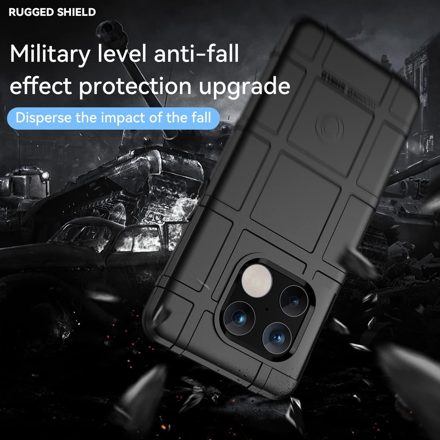 Rugged Shield Full Cover Drop-Tested Shockproof Slim Case with Military Grade Tactical Armor TPU Soft Case for OnePlus 10 Pro
