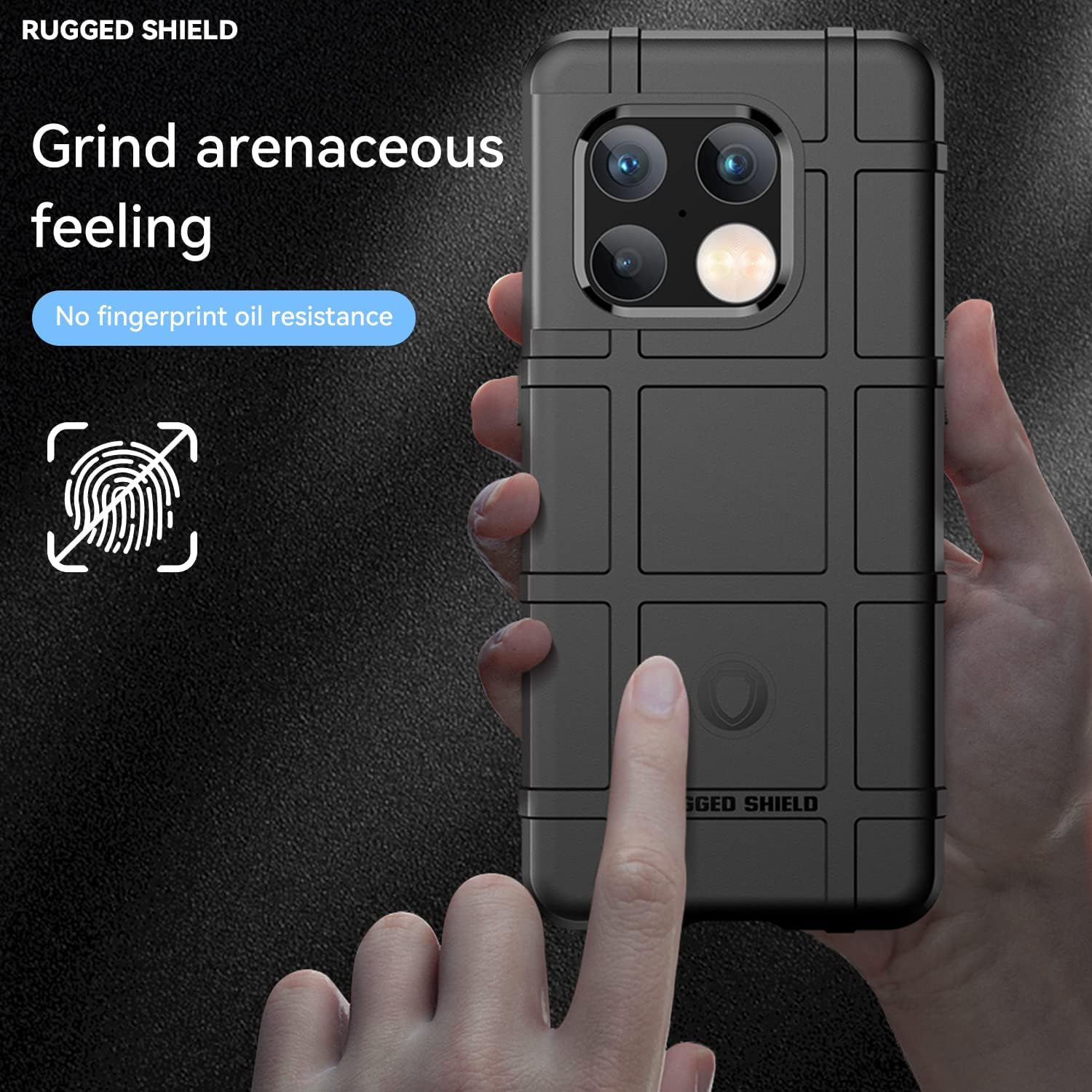Rugged Shield Full Cover Drop-Tested Shockproof Slim Case with Military Grade Tactical Armor TPU Soft Case for OnePlus 10 Pro