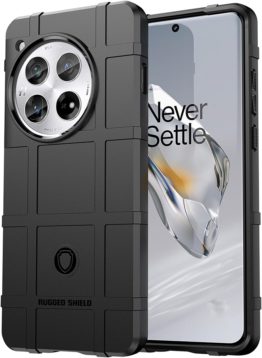 Rugged Shield Full Cover Drop-Tested Shockproof Slim Case with Military Grade Tactical Armor TPU Soft Case for OnePlus 12