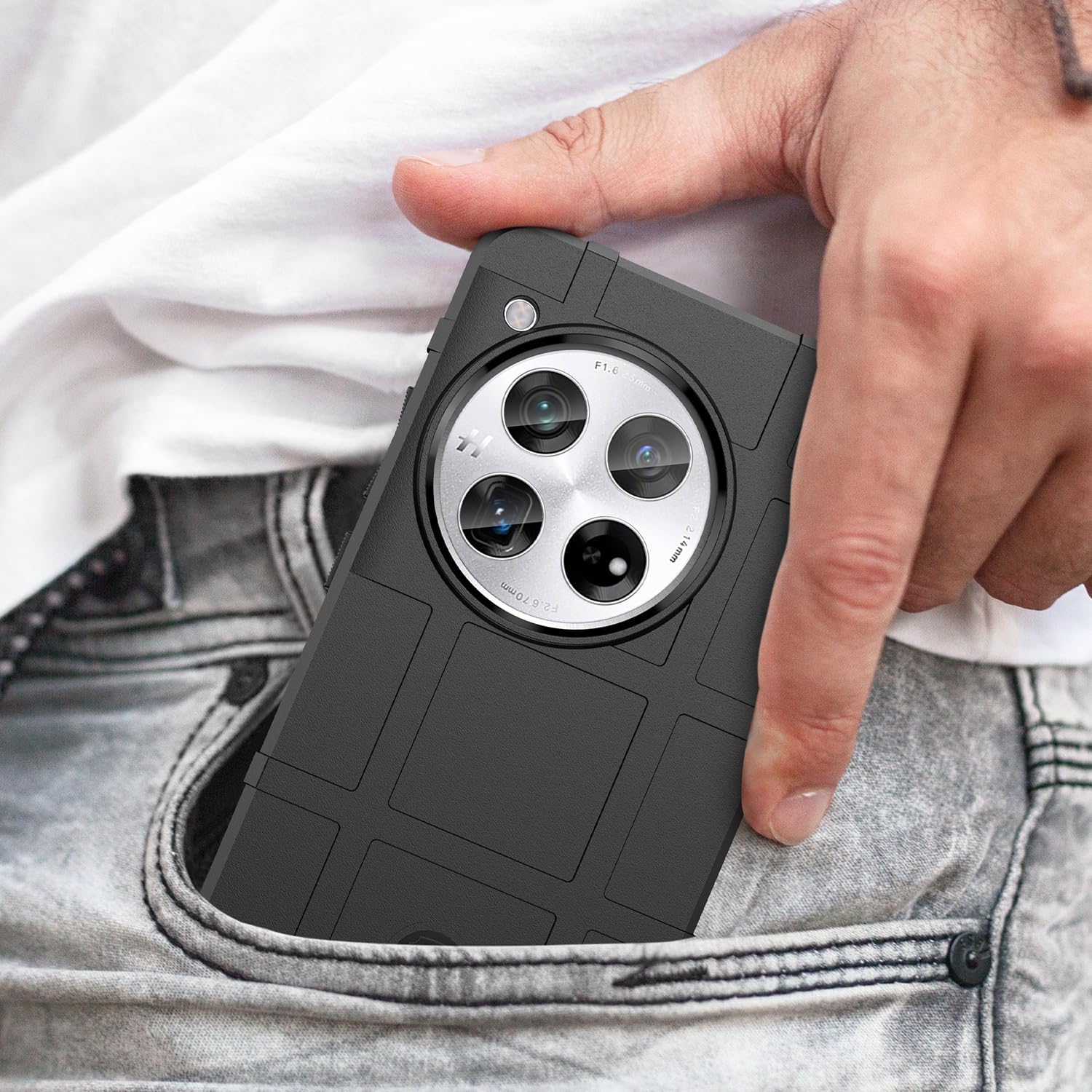 Rugged Shield Full Cover Drop-Tested Shockproof Slim Case with Military Grade Tactical Armor TPU Soft Case for OnePlus 12