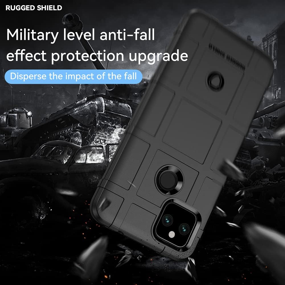 Rugged Shield Full Cover Drop-Tested Shockproof Slim Case with Military Grade Tactical Armor TPU Soft Case for Google Pixel 5
