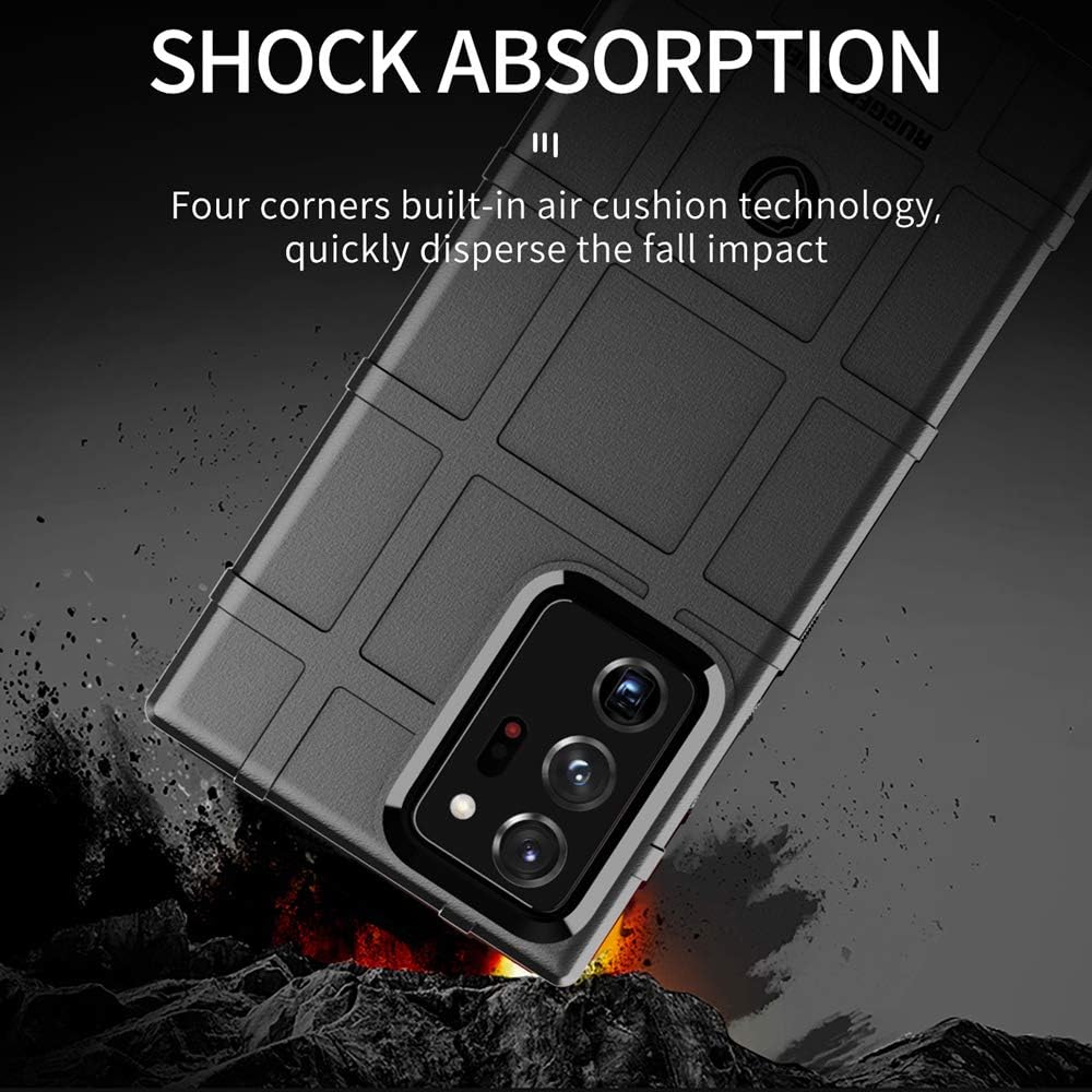 Rugged Shield Full Cover Drop-Tested Shockproof Slim Case with Military Grade Tactical Armor TPU Soft Case for Samsung Galaxy Note20 Ultra