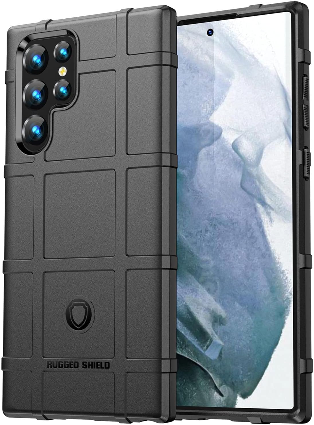 Rugged Shield Full Cover Drop-Tested Shockproof Slim Case with Military Grade Tactical Armor TPU Soft Case for Samsung Galaxy S23 Ultra