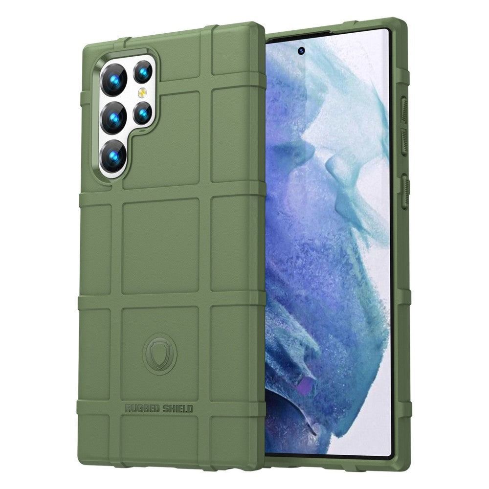 Rugged Shield Full Cover Drop-Tested Shockproof Slim Case with Military Grade Tactical Armor TPU Soft Case for Samsung Galaxy S23 Ultra