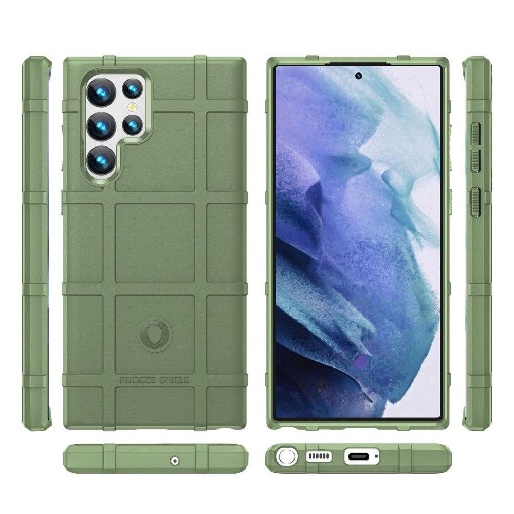 Rugged Shield Full Cover Drop-Tested Shockproof Slim Case with Military Grade Tactical Armor TPU Soft Case for Samsung Galaxy S23 Ultra
