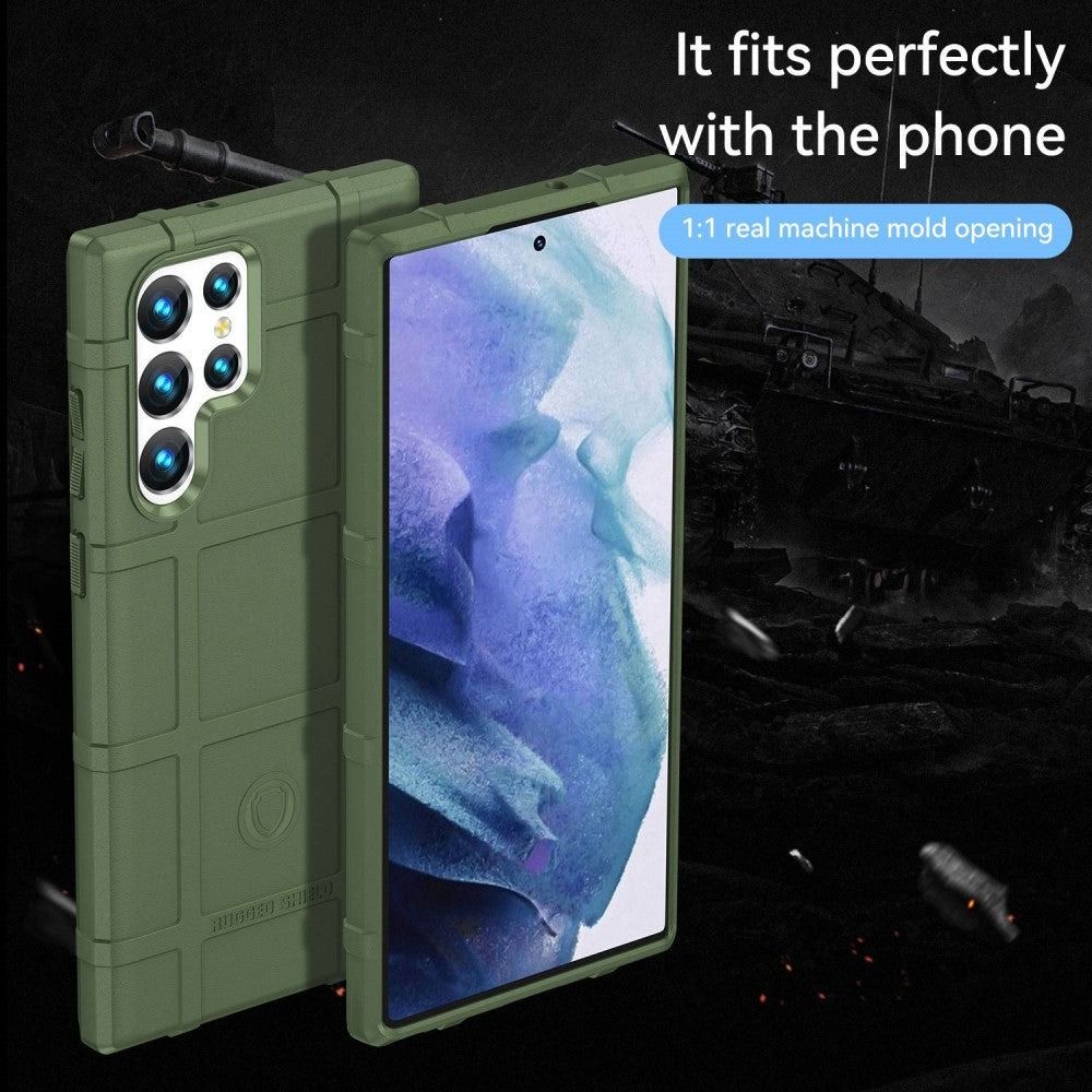Rugged Shield Full Cover Drop-Tested Shockproof Slim Case with Military Grade Tactical Armor TPU Soft Case for Samsung Galaxy S23 Ultra
