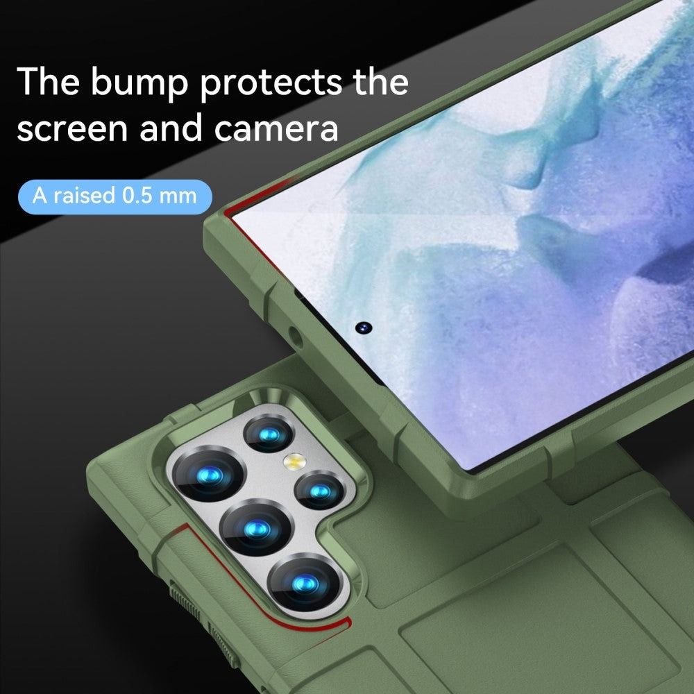 Rugged Shield Full Cover Drop-Tested Shockproof Slim Case with Military Grade Tactical Armor TPU Soft Case for Samsung Galaxy S23 Ultra