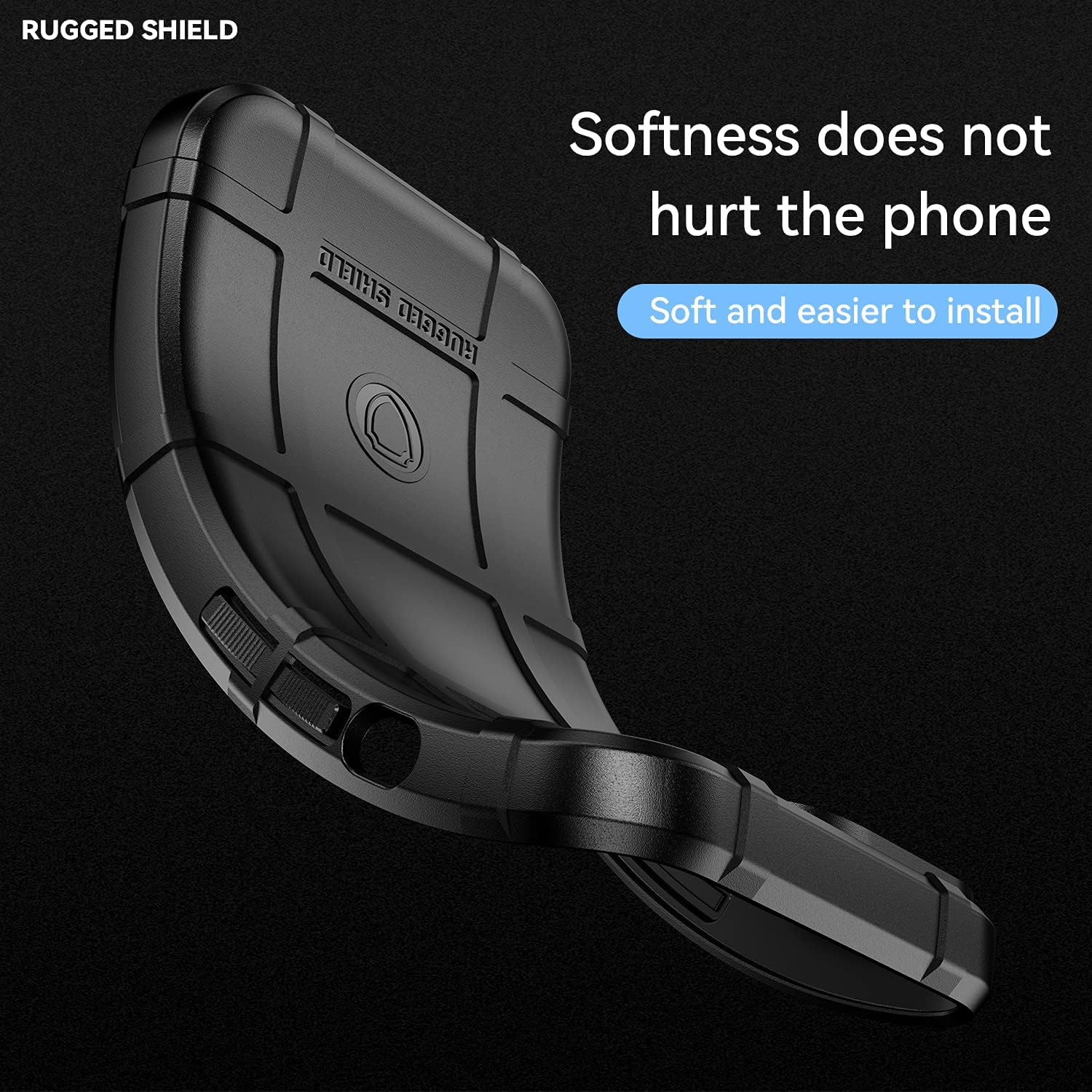 Rugged Shield Full Cover Drop-Tested Shockproof Slim Case with Military Grade Tactical Armor TPU Soft Case for Samsung Galaxy S23 Ultra