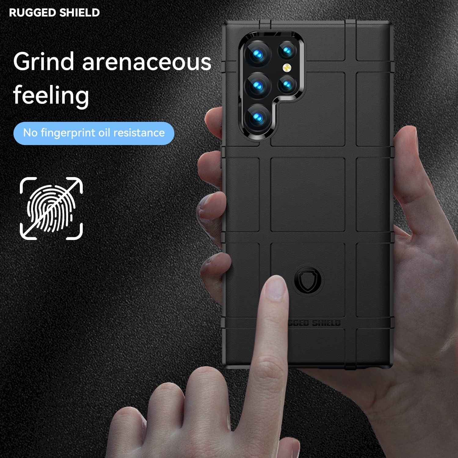 Rugged Shield Full Cover Drop-Tested Shockproof Slim Case with Military Grade Tactical Armor TPU Soft Case for Samsung Galaxy S23 Ultra