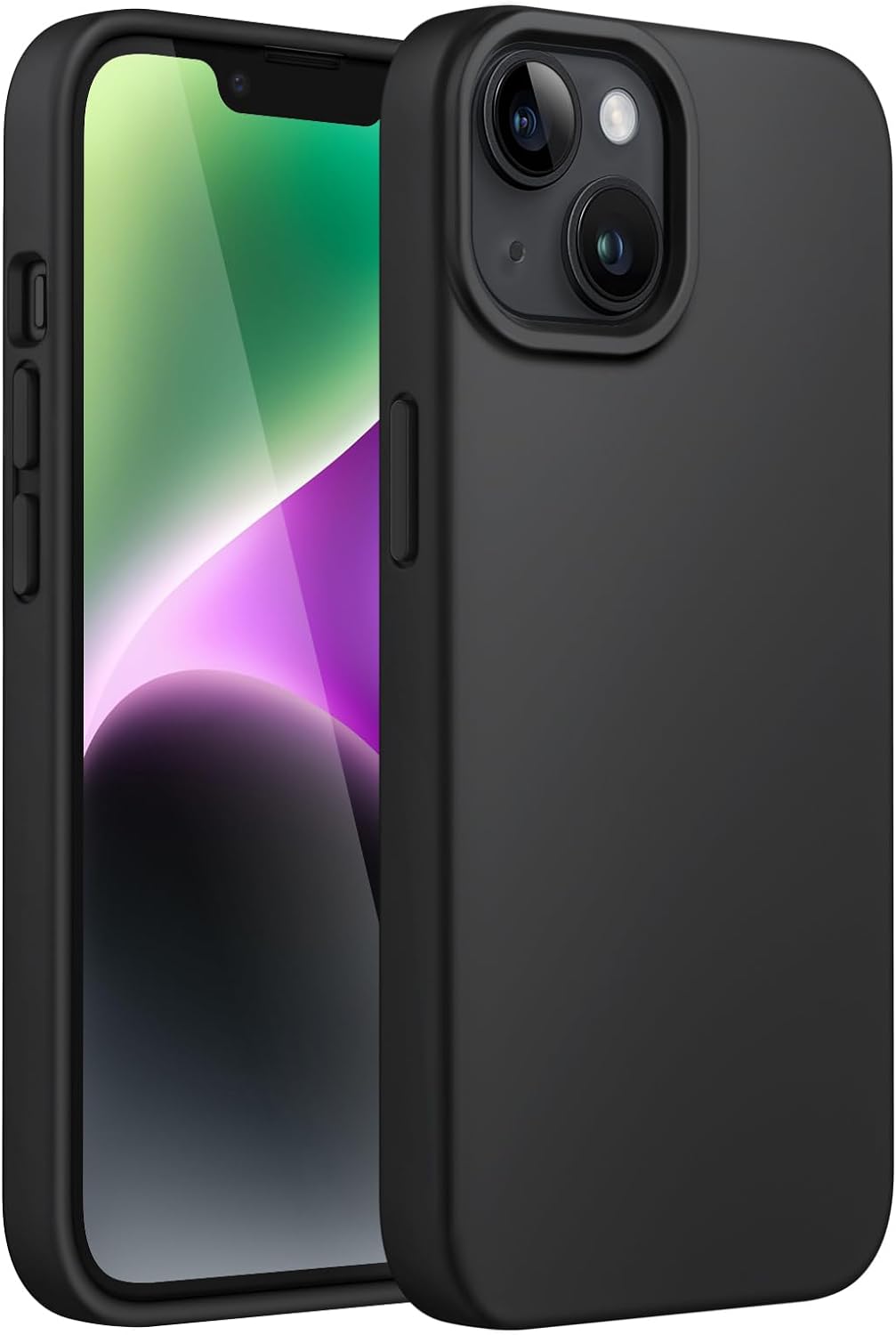 Black/Navy Blue Slim Liquid Silicone 3 Layers Full Covered Soft Gel Rubber Phone Cover Case for iPhone 13