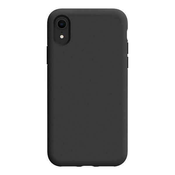 Black/Navy Blue Slim Liquid Silicone 3 Layers Full Covered Soft Gel Rubber Phone Cover Case for iPhone XR