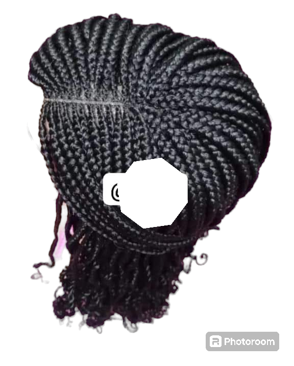 Braided wig with curly edges