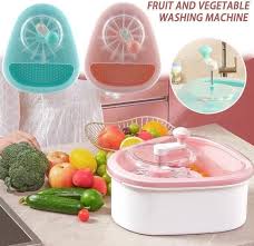Fruit Vegetable Washing Machine Fruit Washing Spinner Device Vegetable Cleaner Device with Spin Scrubber Brush for Home Kitchen