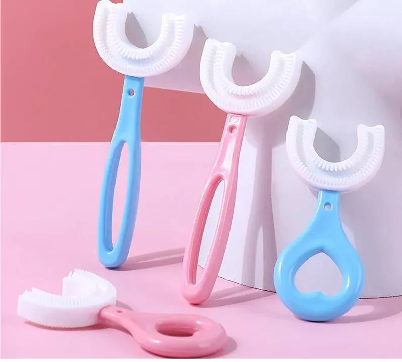 QSF Kids U-shaped Toothbrushes for 2 to 12 kids children boys fashion infant Oral clean tools baby girls kids care boy Baby products girl Children's Teeth