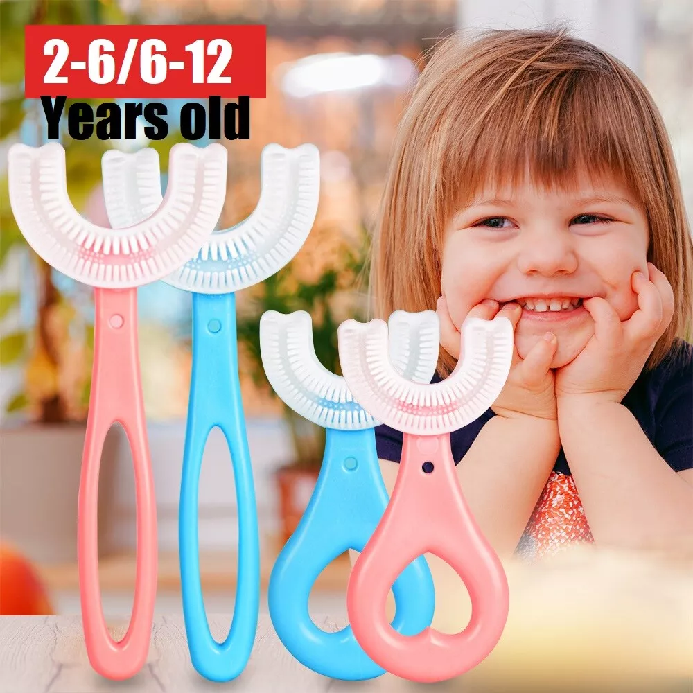 QSF Kids U-shaped Toothbrushes for 2 to 12 kids children boys fashion infant Oral clean tools baby girls kids care boy Baby products girl Children's Teeth