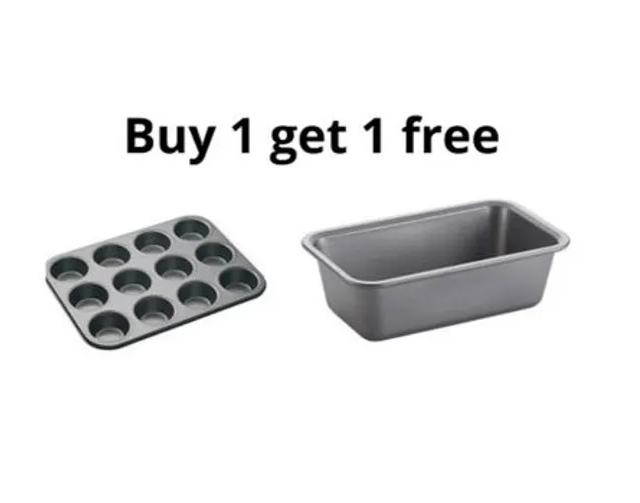 12 Holes Cup Cake Baking Tins + FREE Bread Baking Tin 12 holes Muffin Baking tin