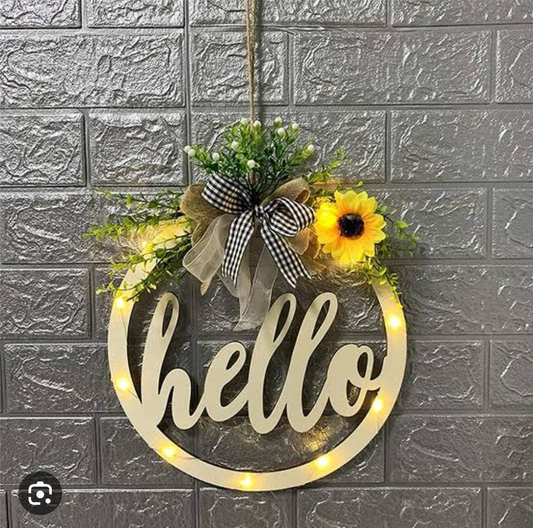 Hello LED lights decor wall hanging