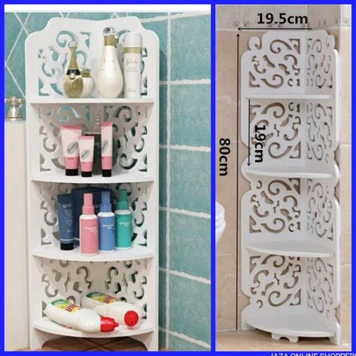 Corner stand bathroom rack