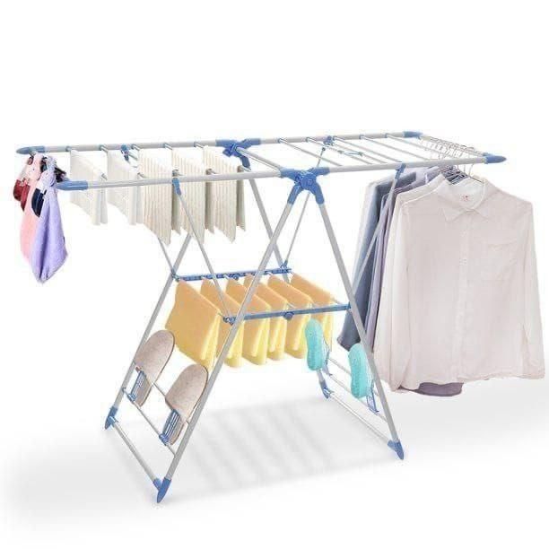Portable Steel Clothes Hanger Drying Rack - Compact Solution for Small Spaces (Size: 136x59x93cm)