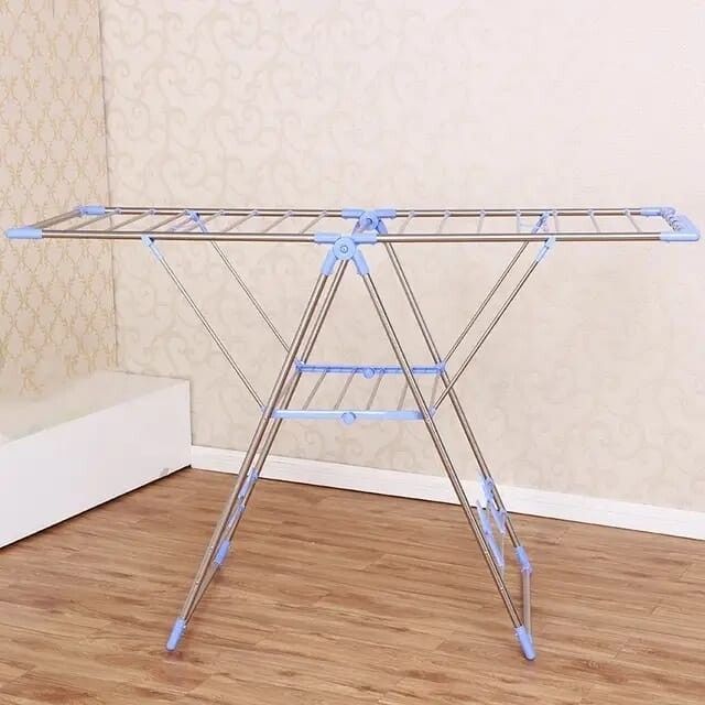 Portable Steel Clothes Hanger Drying Rack - Compact Solution for Small Spaces (Size: 136x59x93cm)