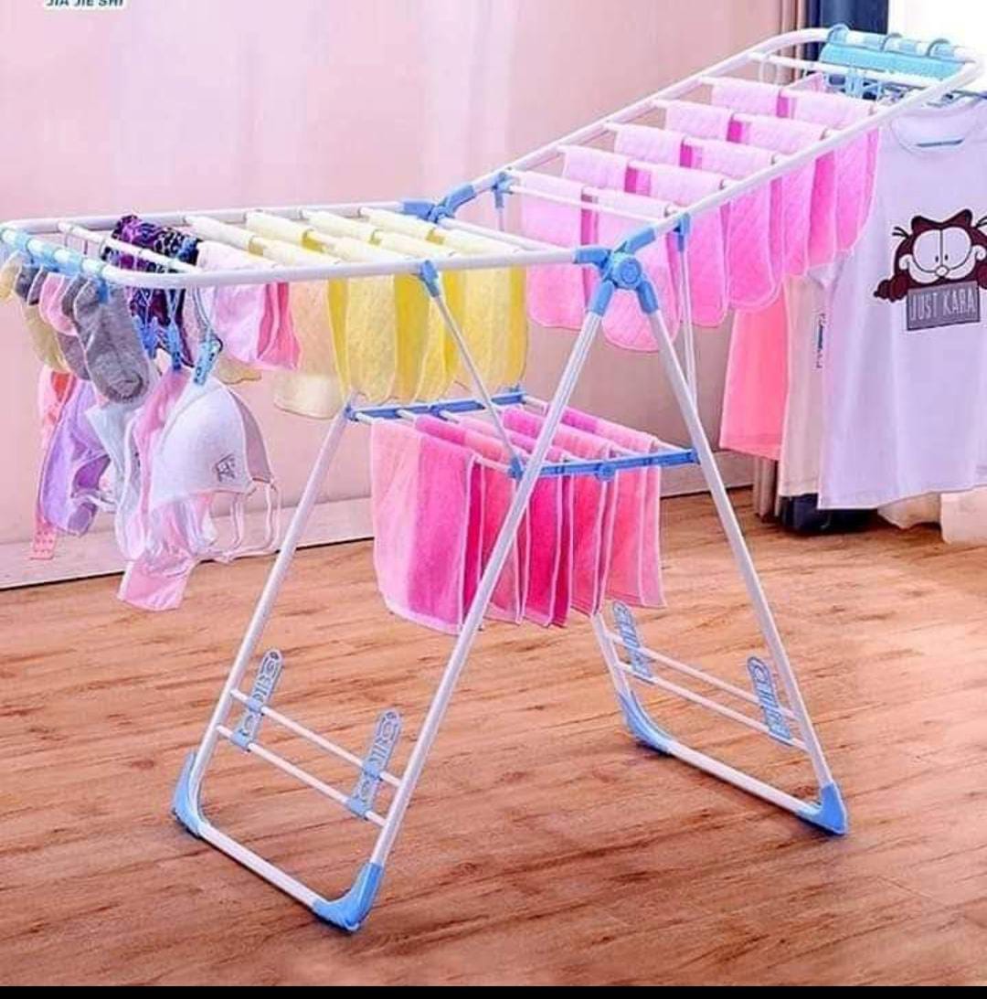 Portable Steel Clothes Hanger Drying Rack - Compact Solution for Small Spaces (Size: 136x59x93cm)