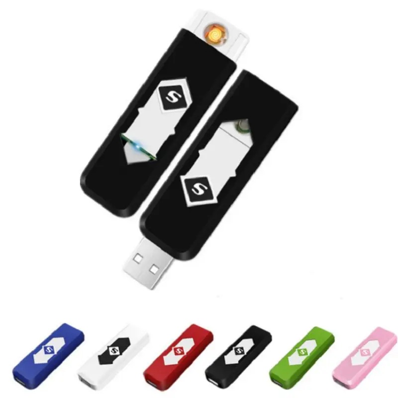 Ultra Slim Lighter Cigarette USB Charging Portable Rechargeable Flameless Windproof Electronic