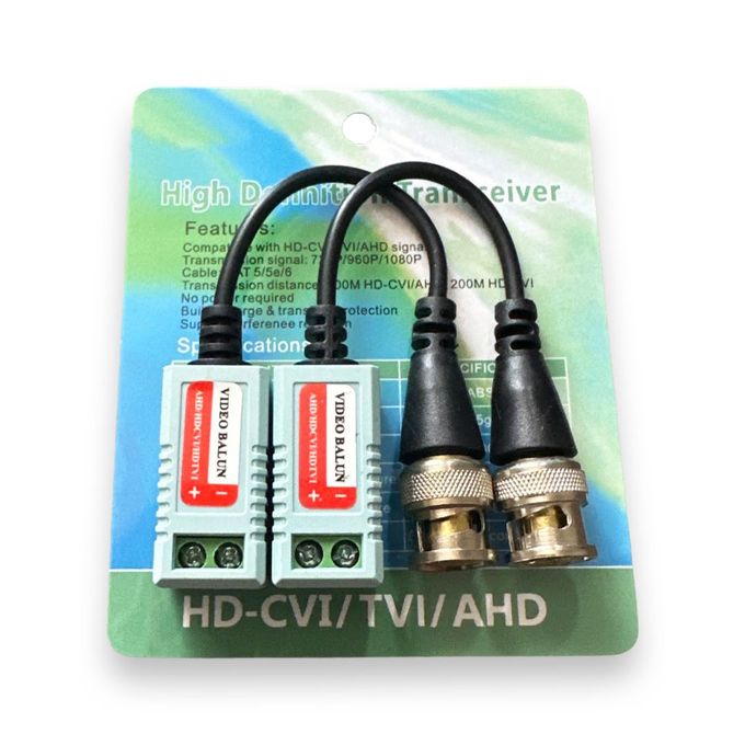 Evertech PVD Video Balun Pair – BNC To RJ45 For CCTV, AHD, TVI Cameras (Model EVBLN960ACDC24)