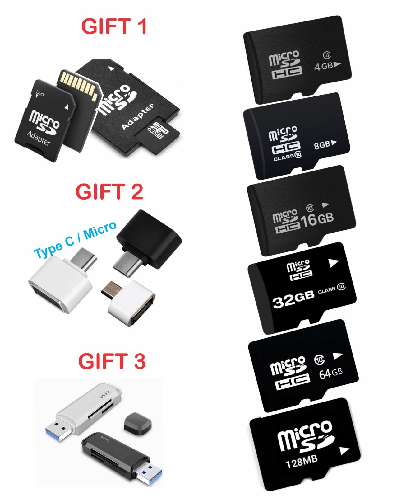 【3 FREE GIFTS】High Speed TF Card Micro SD Card memory Card MicroSD [4/8/16/32/64/128GB] memorycard For phones Camera