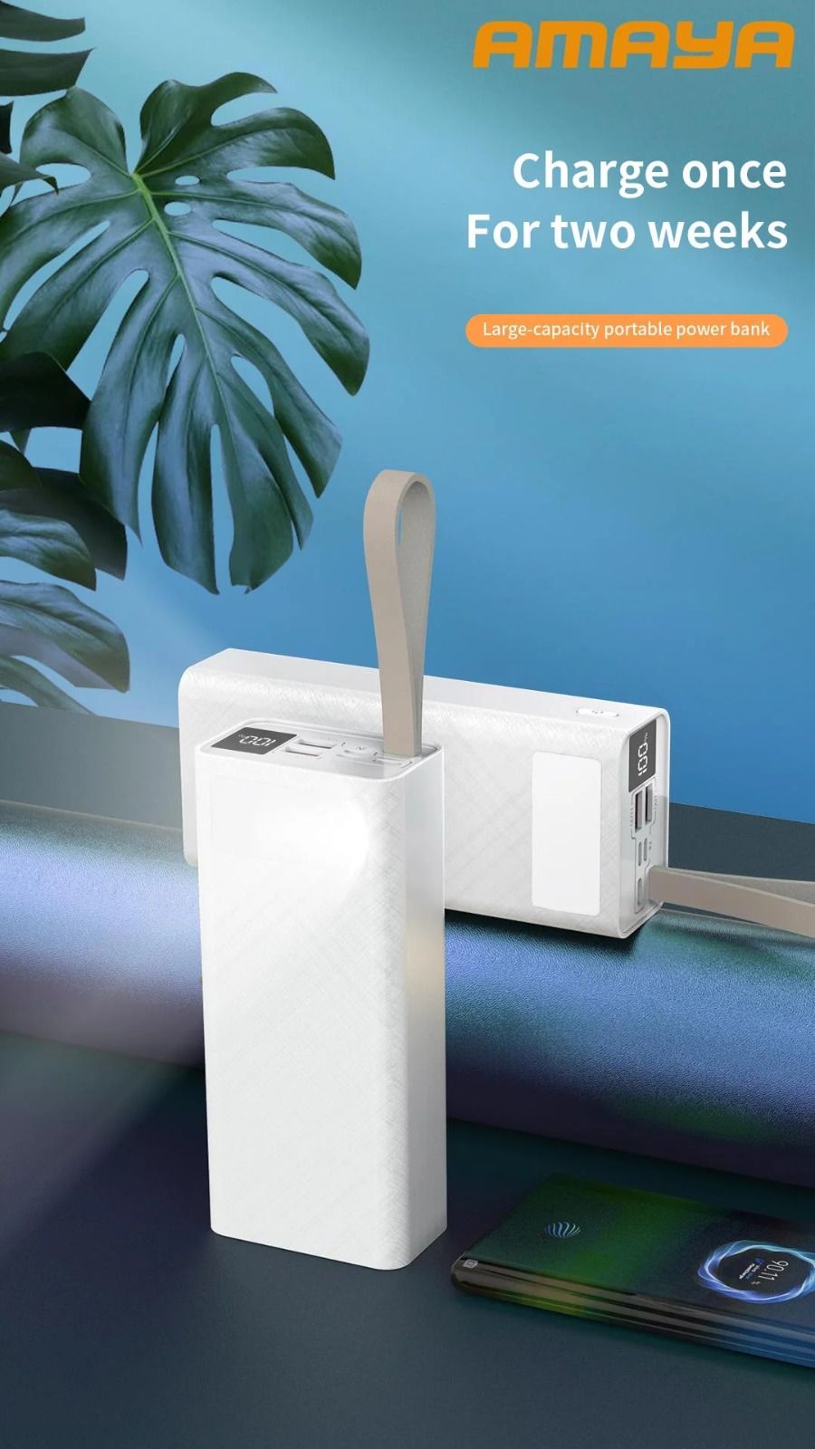 Amaya APW-04 power bank 40000mAh 22.5W super fast charging with flashlight