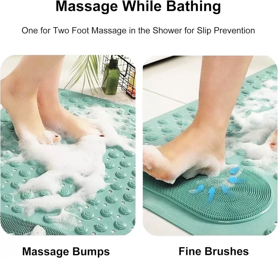 Anti slip bathroom mat with foot scrub 45cm by 60cm