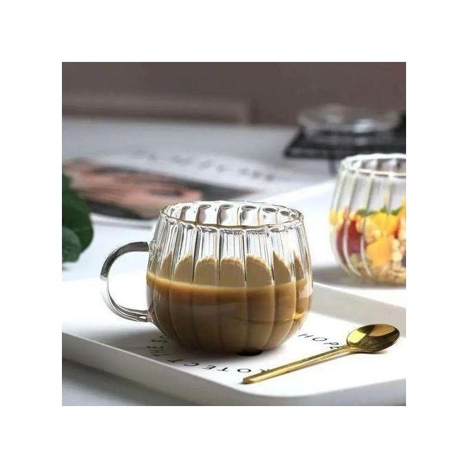 Nordic Ripple Glass Mug Cup 360ml 12oz Heat Resistant Coffee Milk Water Clear Glass Cup 1 PC