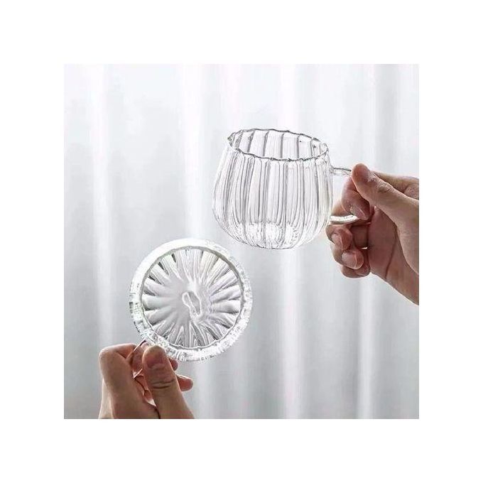 Nordic Ripple Glass Mug Cup 360ml 12oz Heat Resistant Coffee Milk Water Clear Glass Cup 1 PC