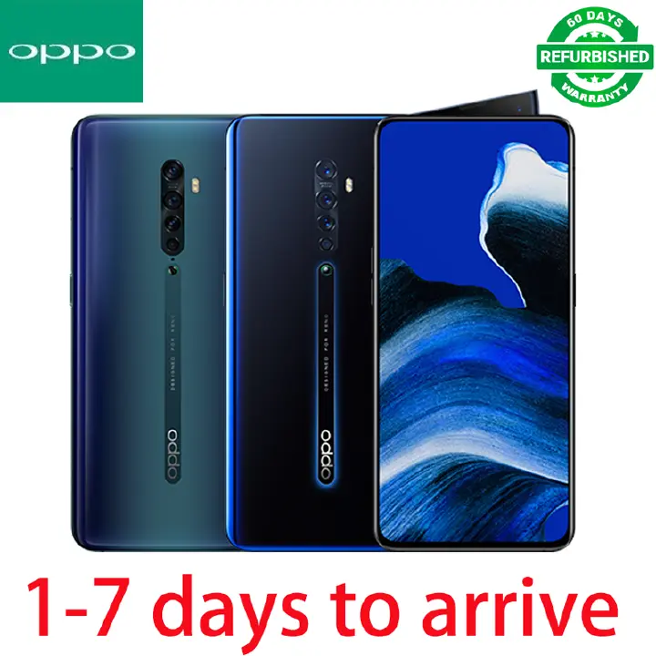 Refurbished OPPO Reno 2 Reno2 Smartphone 8GB+128GB Lift Lens 6.5" Face Unlock 2G/3G/4G, LTE Dual SIM 4000MAH 48MP+16MP Ultra HD Camera