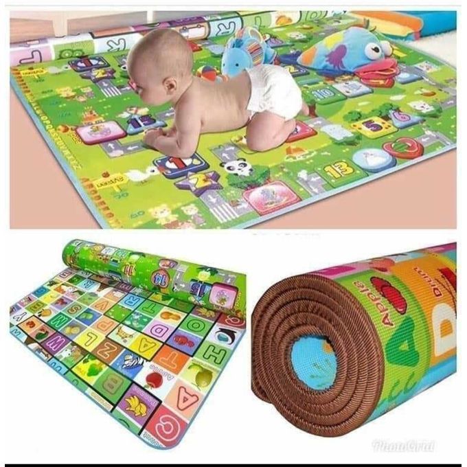Generic Baby Play Mat, Double Sided Foam- Multicolor, Water proof and easy to clean, Soft floor | Wazdorf Waterproof, Anti Skid, Double Sided Baby Crawling Mat