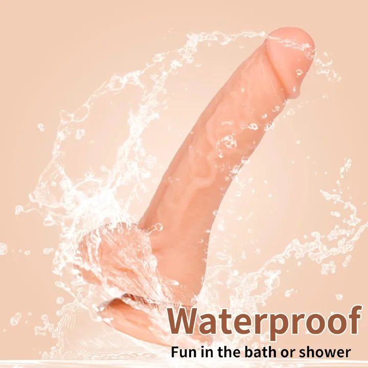 Dildo with Suction Cup for Hands-Free, Flexible Cock with Curved Shaft and Balls for Vaginal G-spot and Anal Play, Adult Sex Toy for Male & Female, Couples