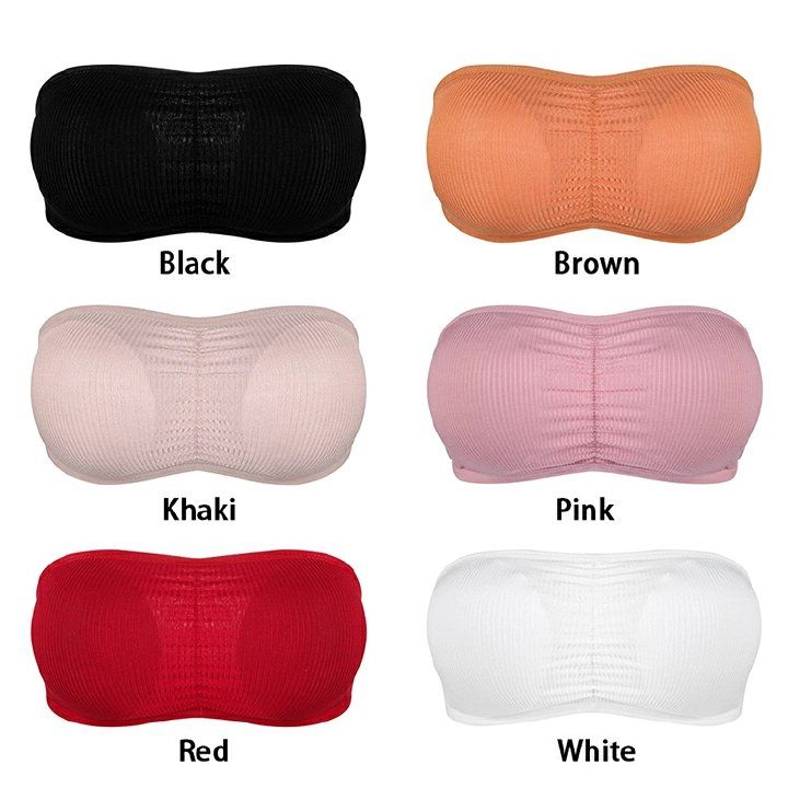 Best price for Women Strapless Ruched Push Up Bra Padded Hollow Out ...