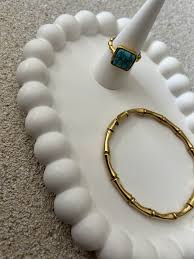 DECOR CERAMIC OVAL BUBBLE TRINKET TRAY/AFFORDABLE,AESTHETIC DECOR PIECES/JEWELRY TRAY/CANDLE TRAY/COASTERS.16.5CM LONG-11.5CM WIDE