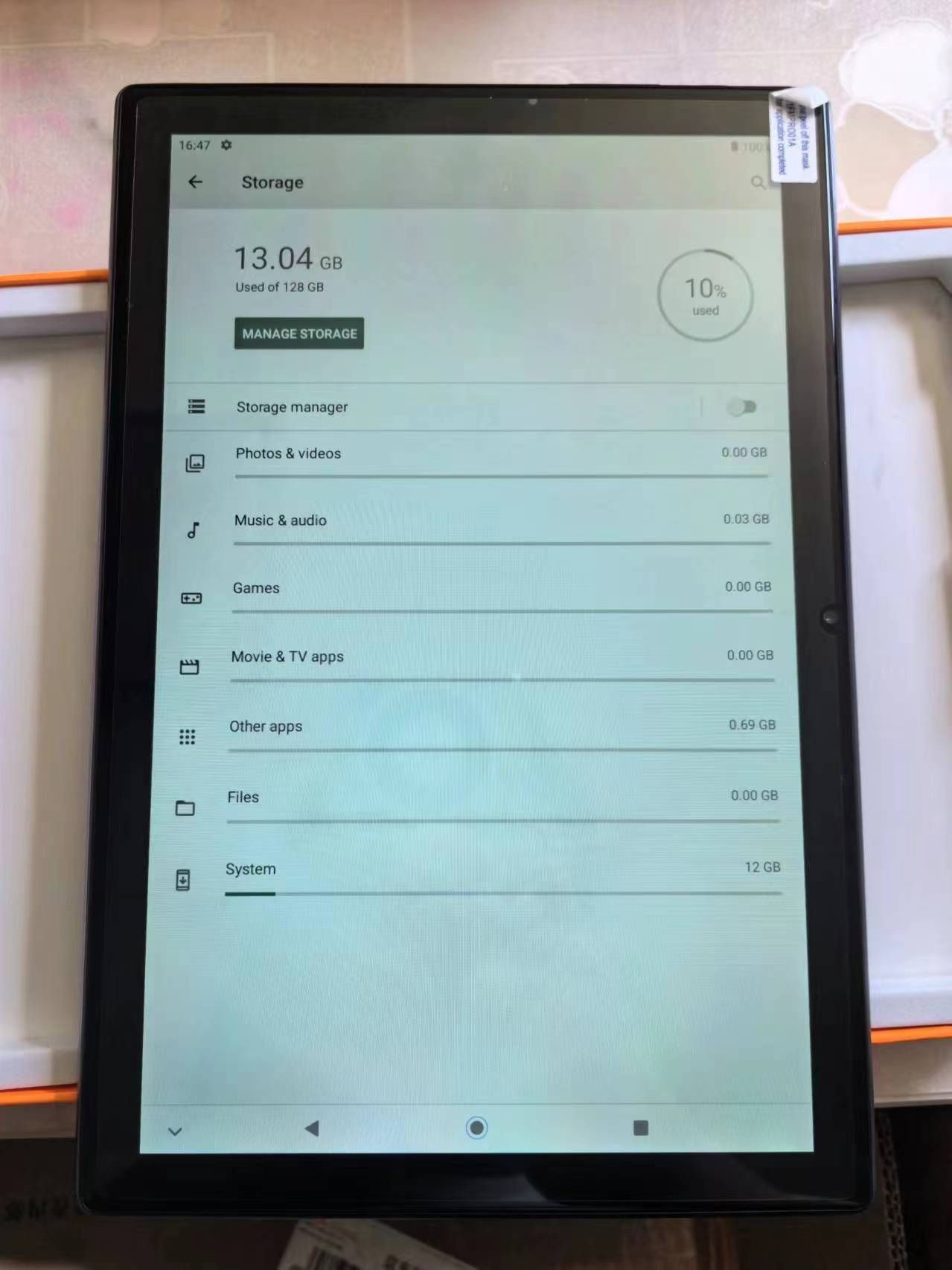 brand new New computer Taipower Android tablet 4GB+128GB, pure Google system, 7000mAh polymer lithium battery 10.1 inches