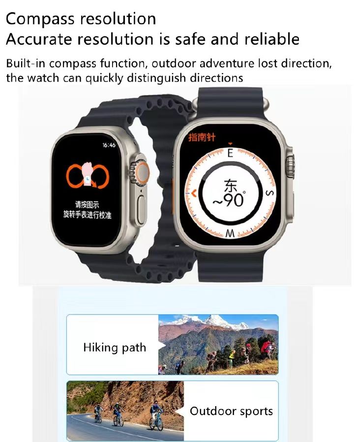 K18 New Smart Watch 2.01 inch Large Screen 8 in1 Strap Smartwatch Suit Waterproof Fitness Tracking Bluetooth Call Smartwatch