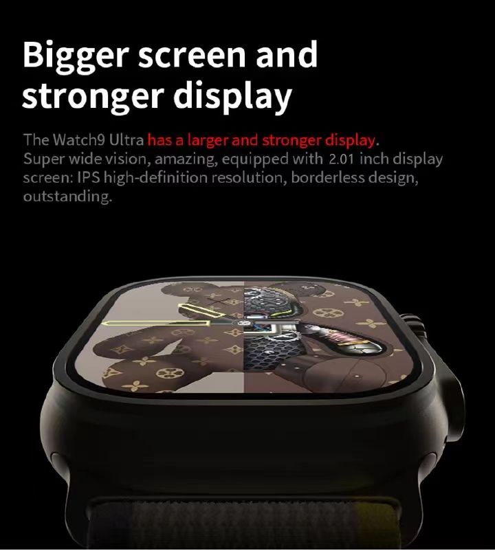 K18 New Smart Watch 2.01 inch Large Screen 8 in1 Strap Smartwatch Suit Waterproof Fitness Tracking Bluetooth Call Smartwatch